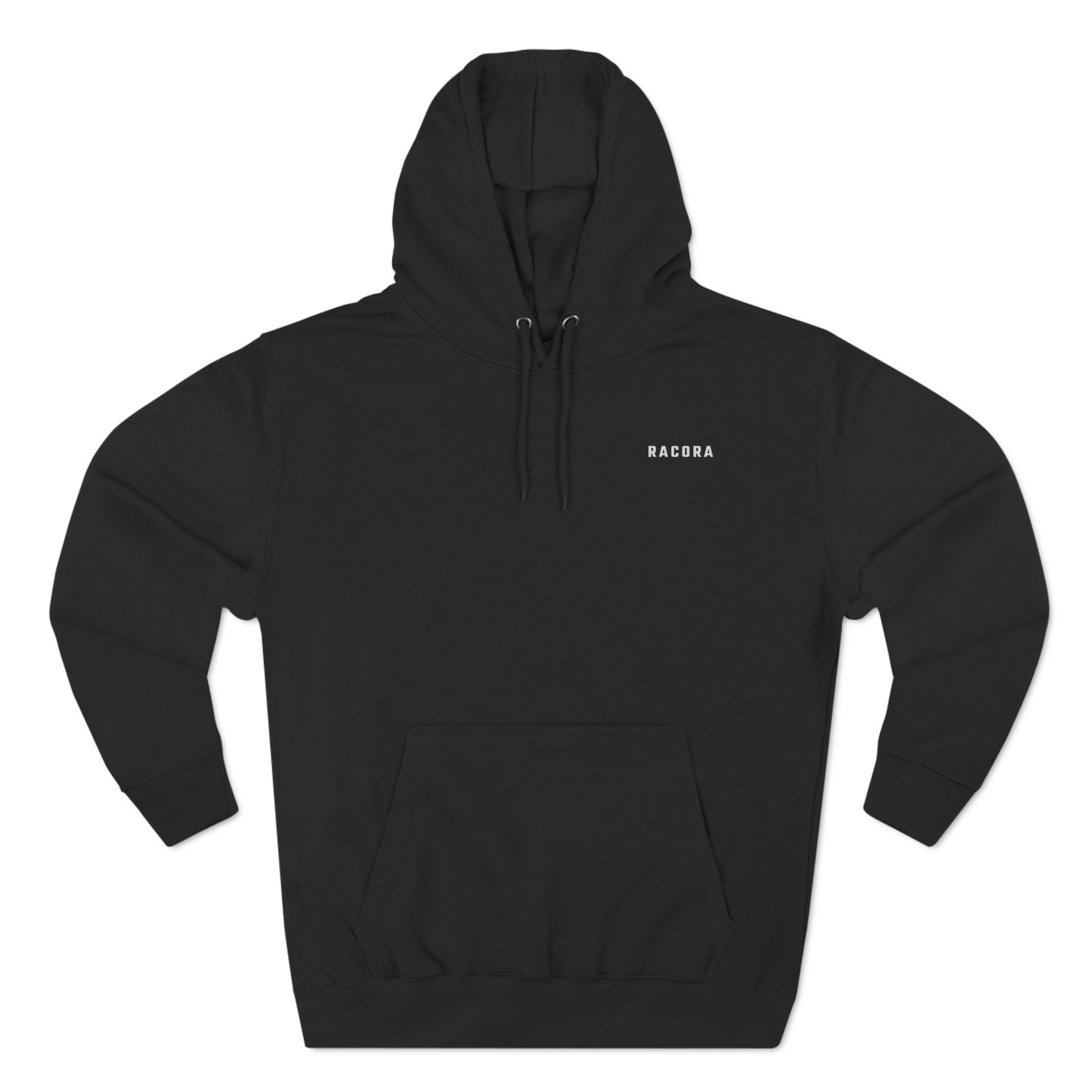 Racora black fleece hoodie - front side