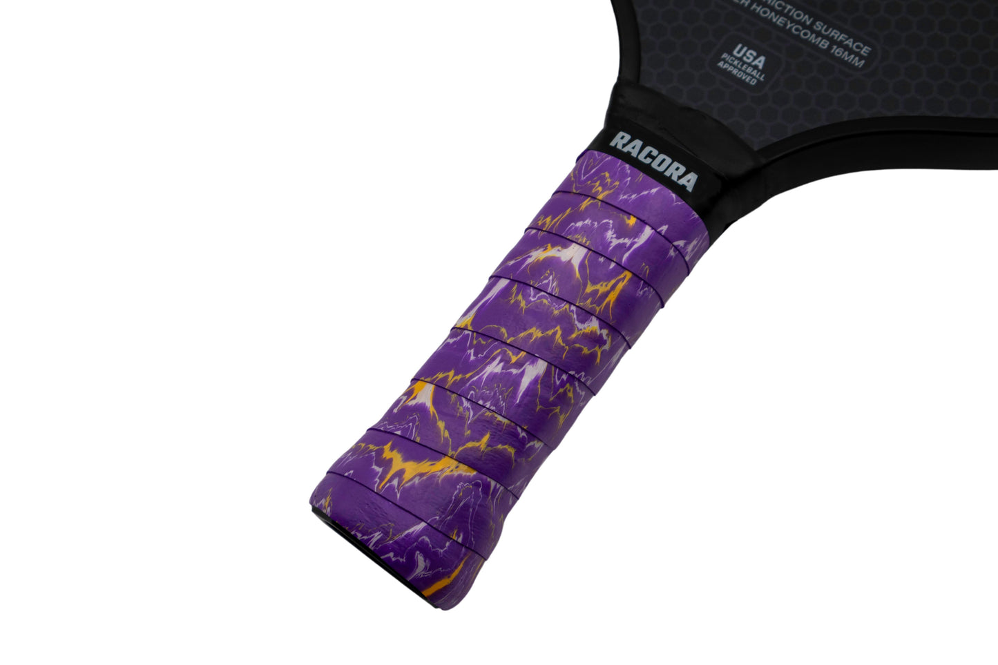 Racora purple waves pickleball grip on paddle