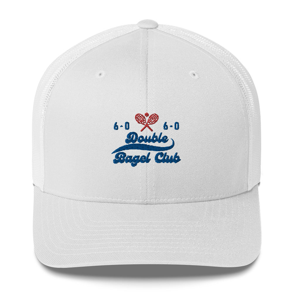 Racora white Double Bagel tennis hat - front side