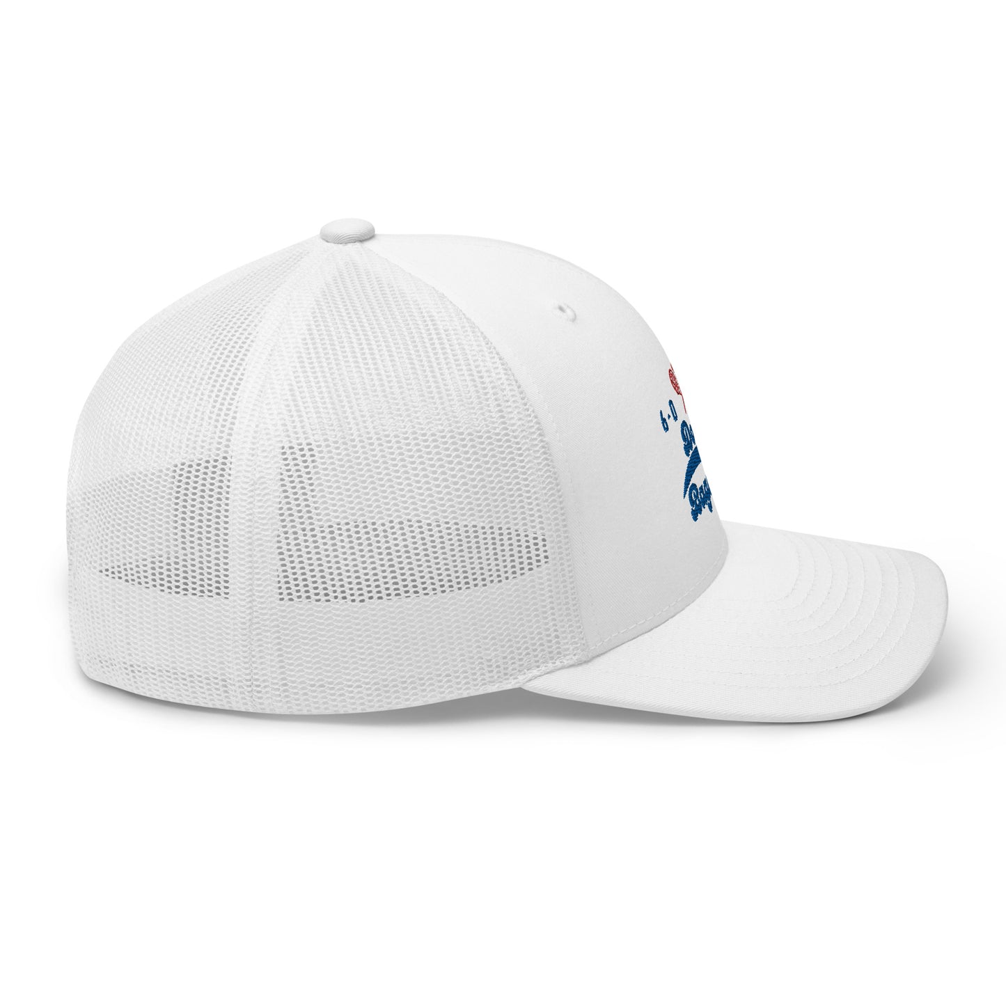 Racora white Double Bagel tennis hat - side view